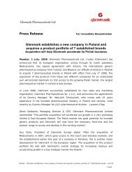Glenmark establishes a new company in Poland and acquires a ...