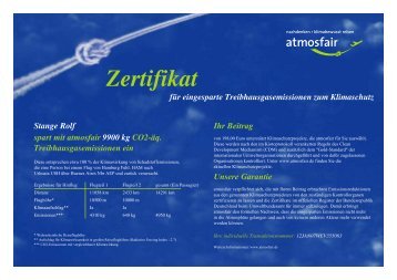Atmosfair-Zertifikat.. - Spitzbergen
