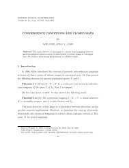 convergence conditions and closed maps - Soochow Journal of ...