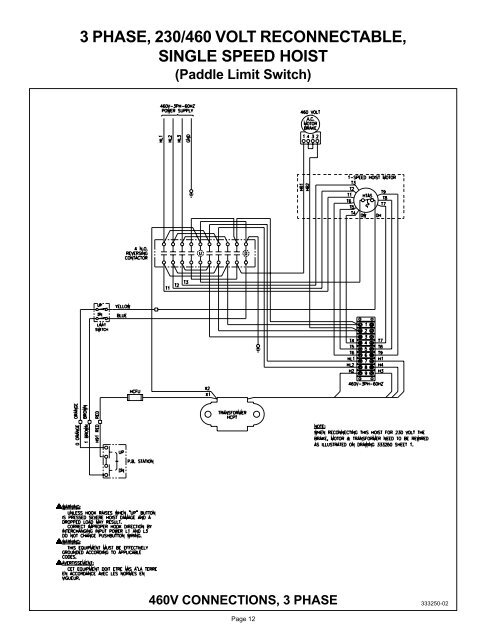 Electric Chain Hoist Wiring Diagrams - Columbus McKinnon ...