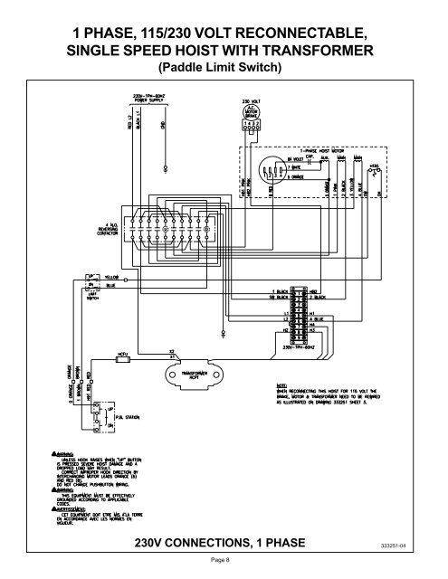 Electric Chain Hoist Wiring Diagrams - Columbus McKinnon ...