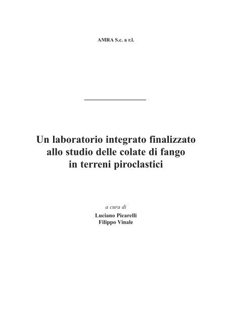 Un laboratorio integrato finalizzato allo studio delle colate di ... - Amra