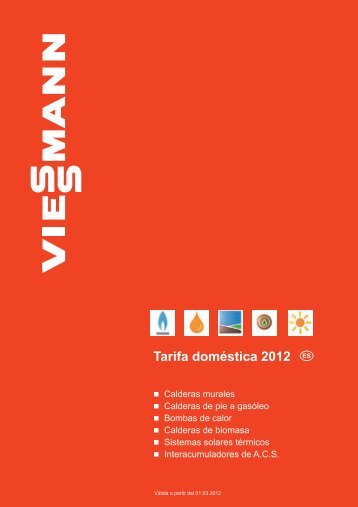 Tarifa Calefacción doméstica VIESSMANN 2012 - GlobalTradex