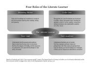 Evolving View Four Roles of the Literate Learner