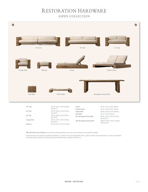 ASPEN COLLECTION Restoration Hardware