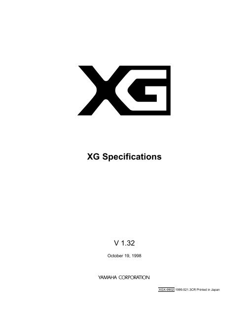 Xg Specifications Jososoft