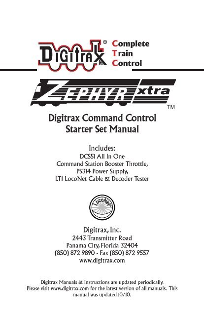 Digitrax Command Control Starter Set Manual - Digitrax, Inc.