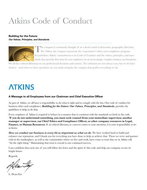 Ethics - Atkins Code of Conduct - Atkins North America