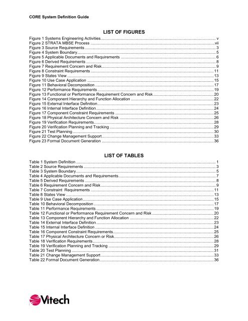 CORE System Definition Guide - Vitech Corporation