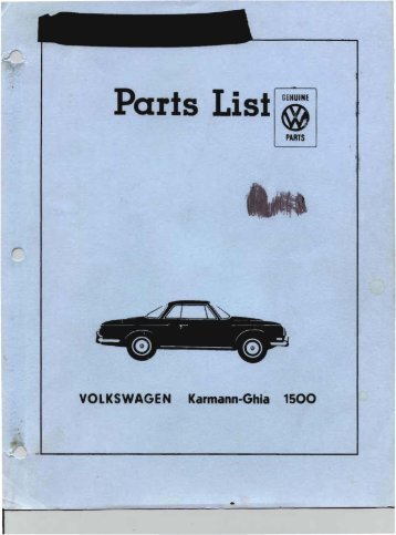 Type 34 Karmann Ghia Parts Book - PDF - TheSamba.com