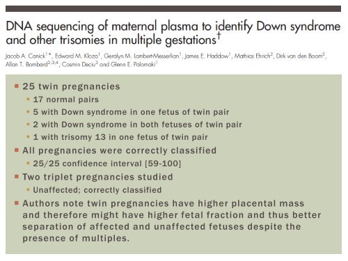 The New Genetics: Paradigm Shifts in Prenatal Diagnosis