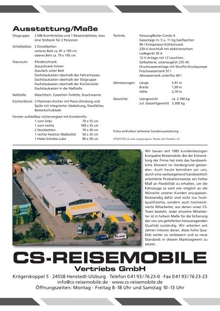 Prospekt ansehen (PDF) - Fischer Wohnmobile Reutlingen