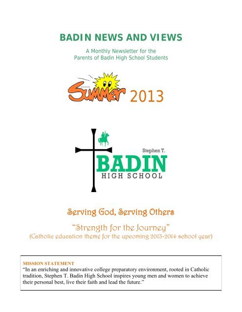 BADIN NEWS AND VIEWS - Stephen T. Badin High School