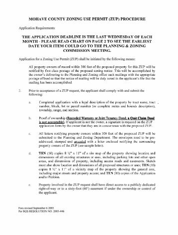 MOHAVE COUNTY ZONING USE PERMIT (ZUP) PROCEDURE ...