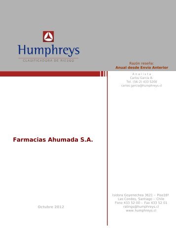 Farmacias Ahumada S.A. - Humphreys