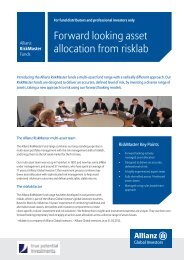 Forward looking asset allocation from risklab - Allianz Global Investors