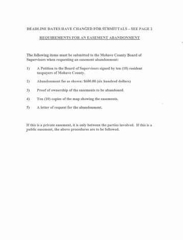 Requirements for an Easement Abandonment