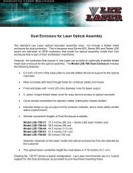 Dust Enclosure for Laser Optical Assembly - Lee Laser, Inc.