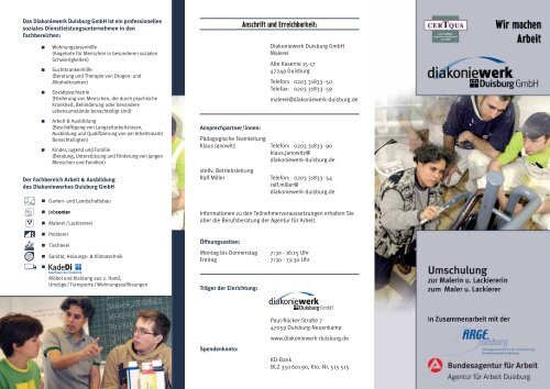 Info Flyer Umschulung Zum Maler Und Lackierer Diakoniewerk