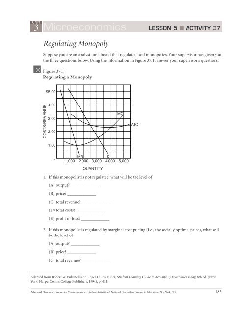 Regulating Monopoly