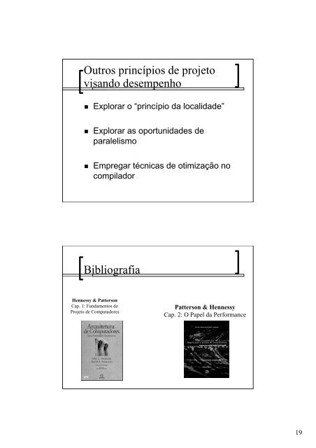 Arquitetura de Computadores Princípios de Projeto de Computadores