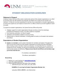 student organization guidelines - University of New Mexico ...