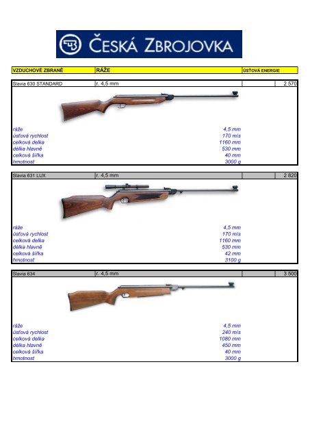 RÃÅ½E r. 4,5 mm 2 570 rÃ¡Å¾e 4,5 mm ÃºsÅ¥ovÃ¡ rychlost 170 m/s celkovÃ¡ ...