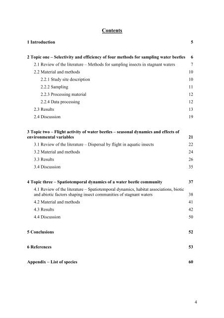 The structure and dynamics of a water beetle community in a ...