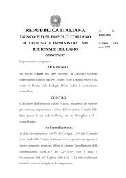La Seconda Sezione del T.A.R. Lazio - Osservatorio militare