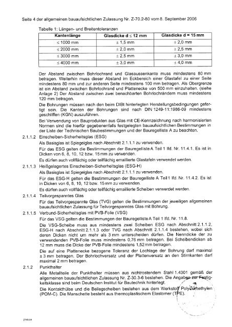 deutsches institut für bautechnik - Glaswerke Arnold Matrixpoint