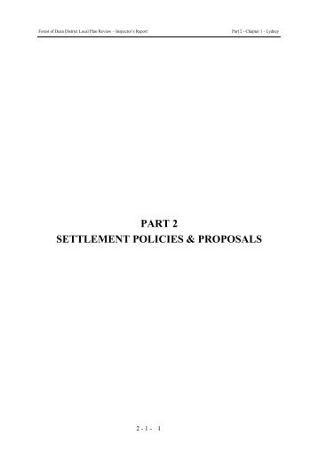 part 2 settlement policies & proposals - Forest of Dean District Council