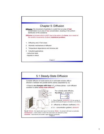 Chapter 5: Diffusion 5.1 Steady-State Diffusion