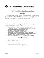 Vorne Display-ProÂ® 2 User's Manual - Vorne Industries, Inc.