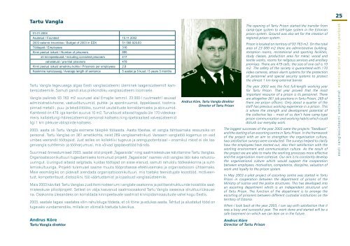 Eesti vanglasÃ¼steemi aastaraamat 2003 - Vanglad