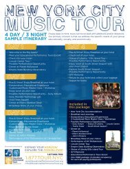 Sample NYC Music Tour - Educational Performance Tours