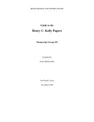 Henry C. Kelly Papers - TCU Library - Texas Christian University
