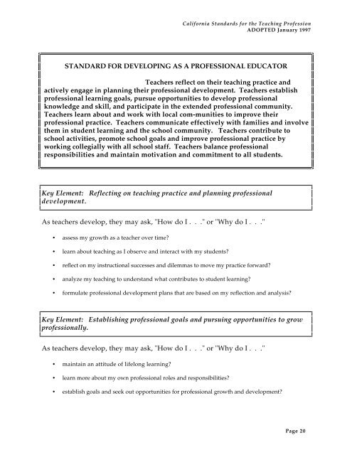 California Standards for the Teaching Profession - Commission on ...