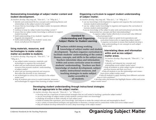 California Standards for the Teaching Profession - Commission on ...