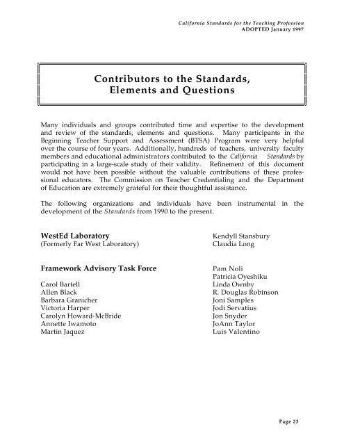 California Standards for the Teaching Profession - Commission on ...