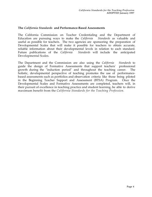 California Standards for the Teaching Profession - Commission on ...