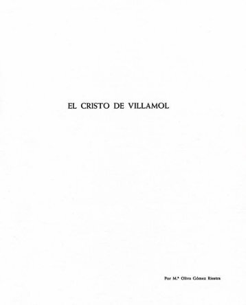 El Cristo de Villamol, por Mª Oliva Gómez Riestra.