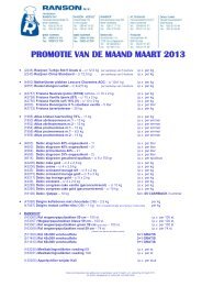 PROMOTIE VAN DE MAAND MAART 2013 - Ranson