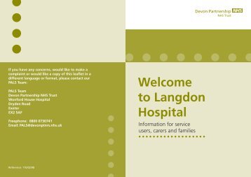Welcome to Langdon Hospital - Devon Partnership NHS Trust