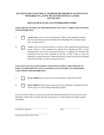 san francisco electrical workers retirement savings plan - EISB.org