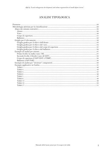 Cap. 2: Analisi tipologica - AlpCity