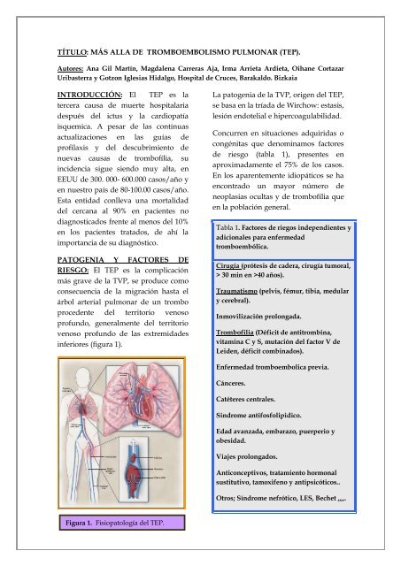 Tromboembolismo fisiopatologia do