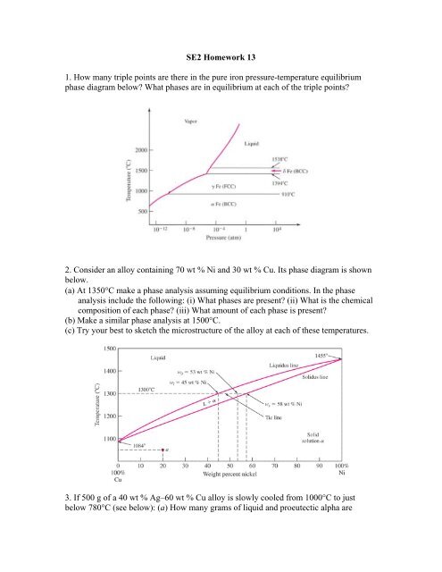 SE2 Homework 13 1. How many triple points are there in the pure ...