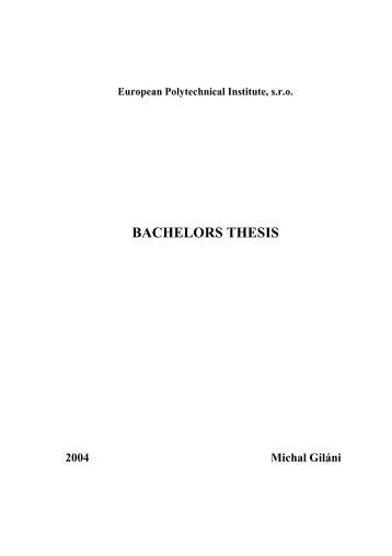 BACHELORS THESIS