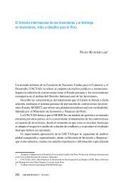 El Derecho internacional de las inversiones y el ... - lima arbitration