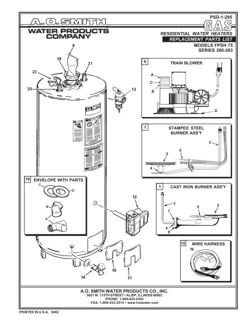 Ao Smith Gas Water Heater Wiring Diagram